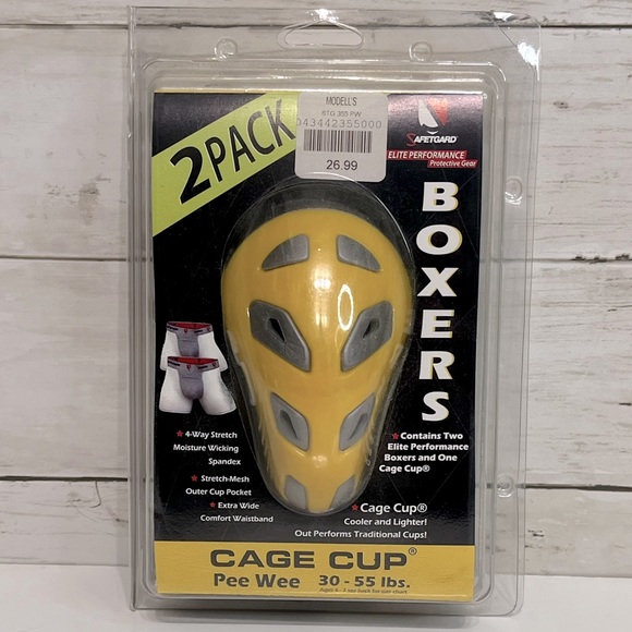 NEW 2 Pack  SafeTGard Boxers w Cage Cup Pee Wee 30-55lbs. - Picture 1 of 5